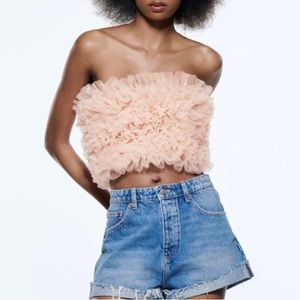 Zara Tulle Tube Top